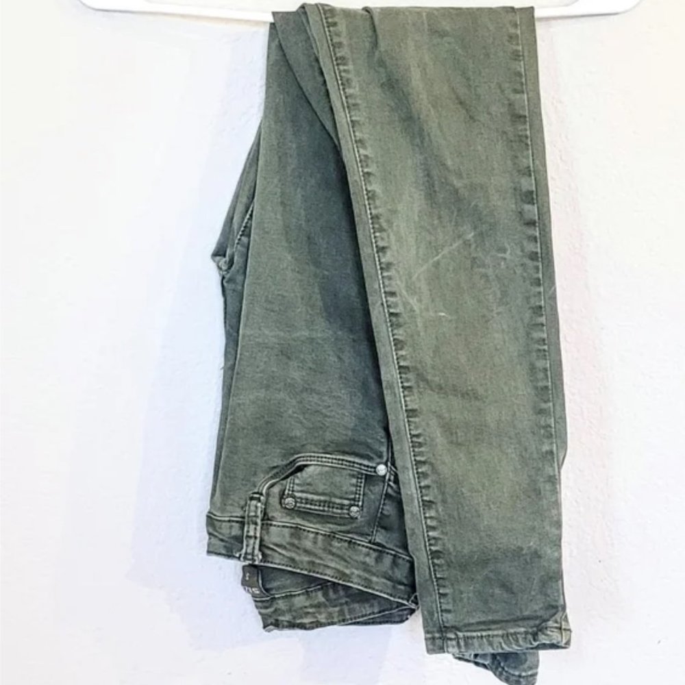 Olive Green Skinny Jeans - Picture 3 of 4